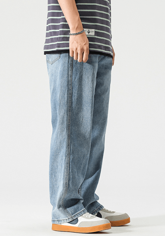 Japanese Brand × Jean Japanese trendy straight light-colored retro wide-leg jeans Size US 32 / EU 48 - 3 Thumbnail