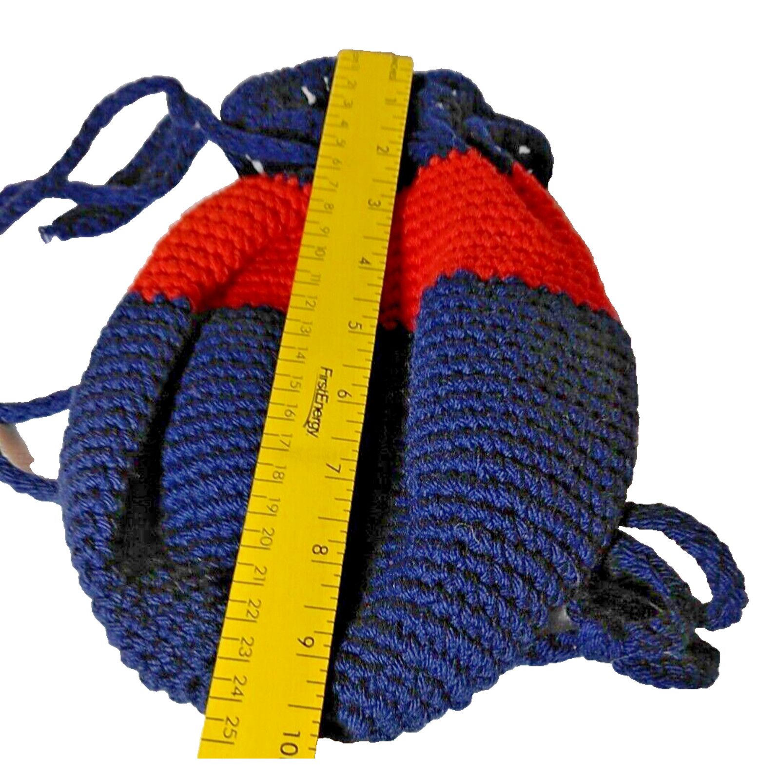Handmade 2 Handmade Drawstring Crotchet Handbag Navy & Blue! Size ONE SIZE - 4 Thumbnail