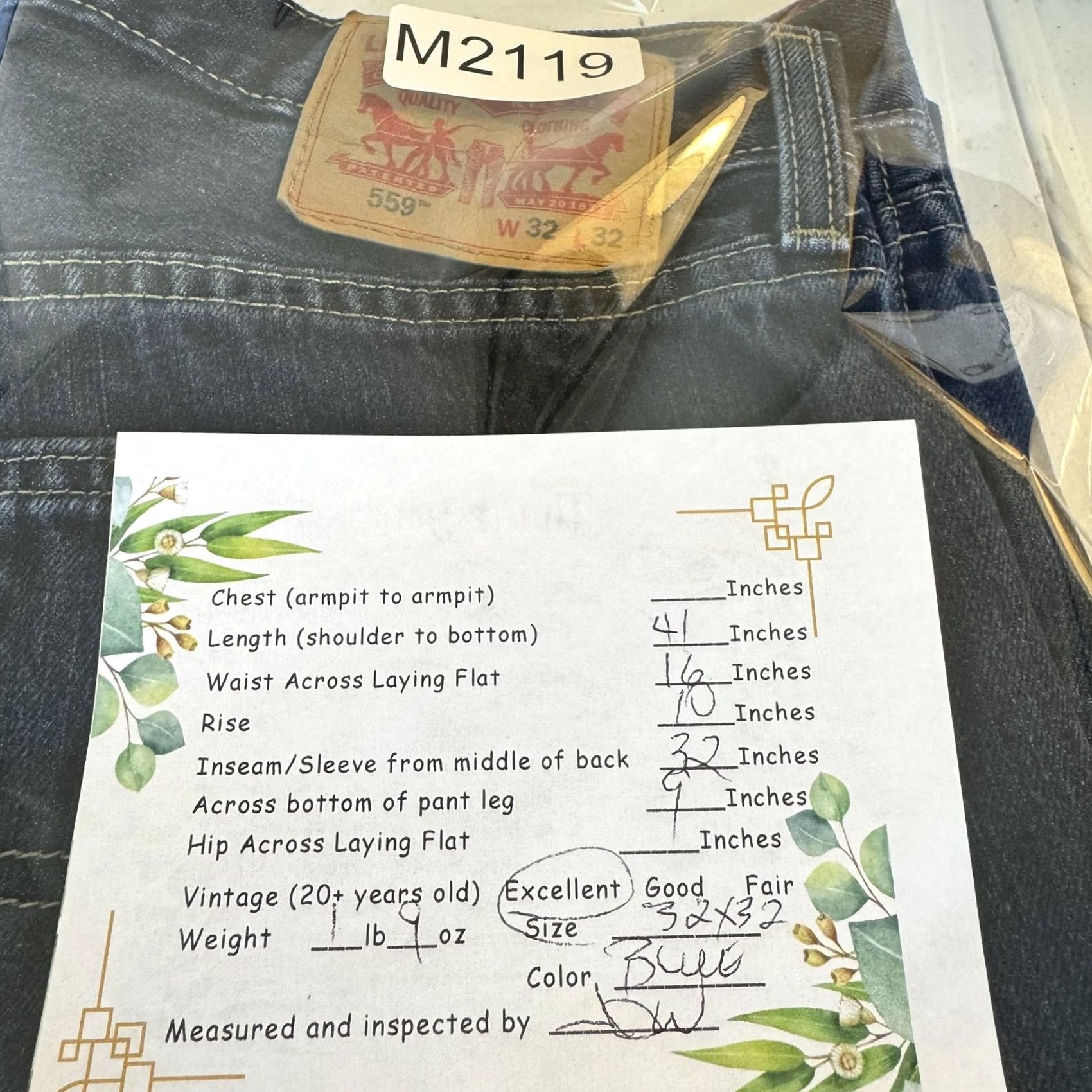 Levi's Levi's 559 Jeans Mens 32x32 Blue Straight Leg Relaxed Denim Pants 5-Pocket Classic Zip Mens Size US 32 / EU 48 - 8 Thumbnail