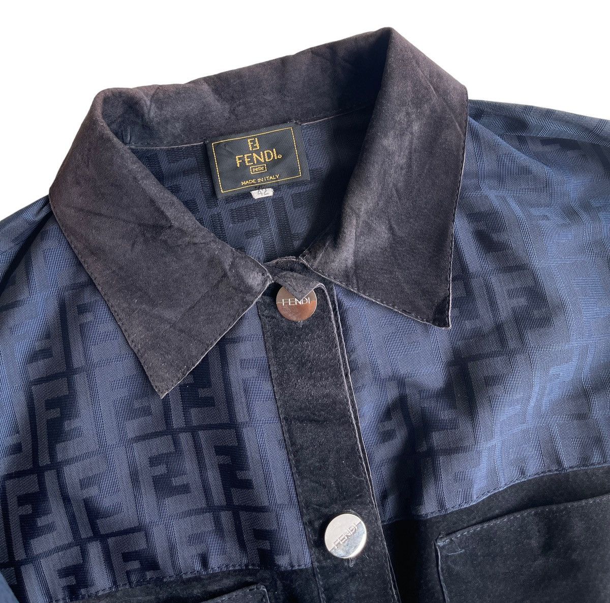 Fendi Vintage Fendi 1990 Vera Pelle Leather Monogram Jacket Size M / US 6-8 / IT 42-44 - 10 Thumbnail