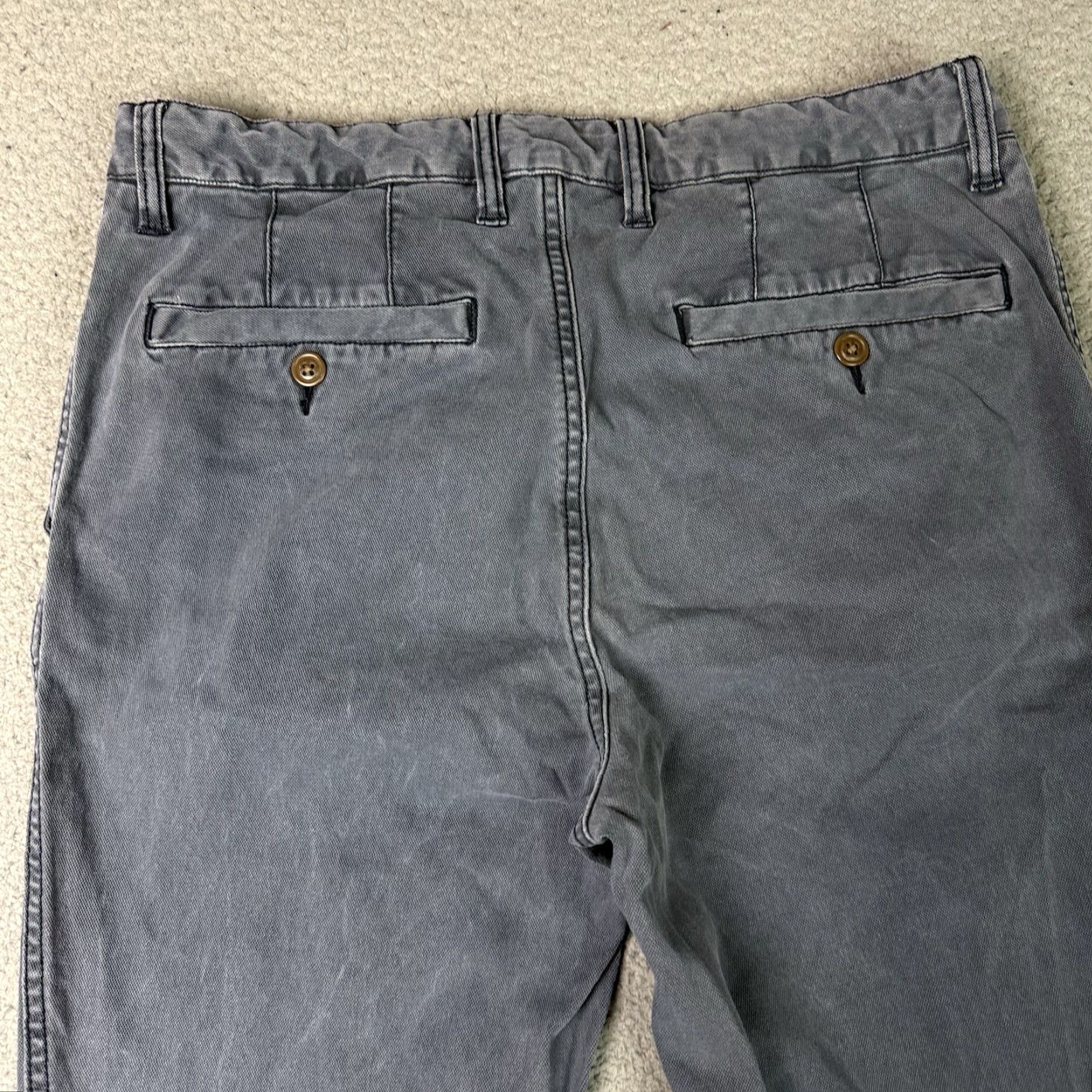 Faherty Faherty Pants Mens 32 Gray Faded Slim Fit Straight Casual Cotton Blend 5 Pockets Size US 32 / EU 48 - 6 Thumbnail