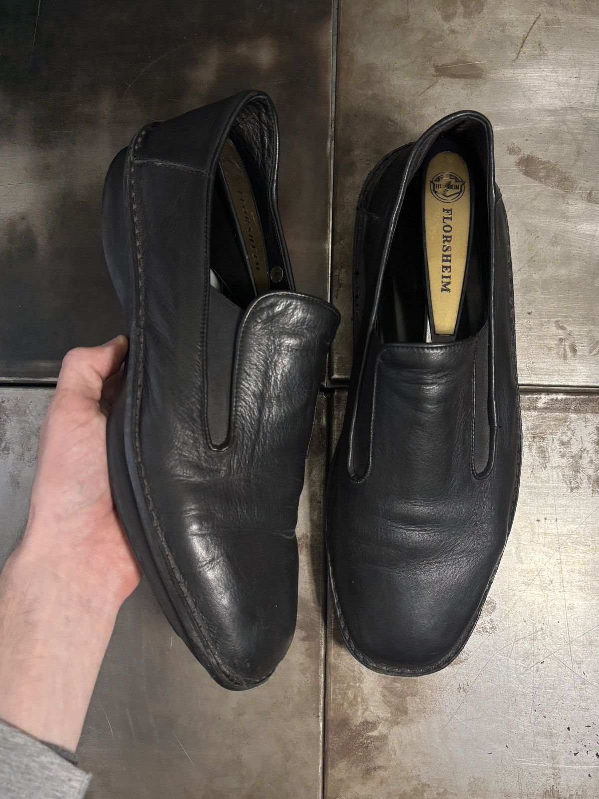 Bruno Bordese 2000s Clone by Bruno Bordese Leather Loafers Designer Square Size US 12 / EU 45 - 19 Thumbnail