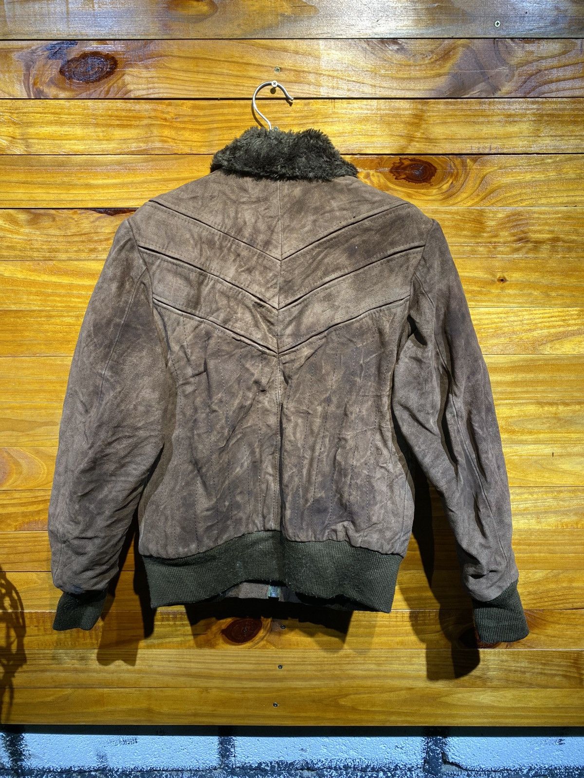 Genuine Leather Vintage Mr. GEAR Brown Suede Leather Jacket Shearling Collar Size US S / EU 44-46 / 1 - 8 Thumbnail