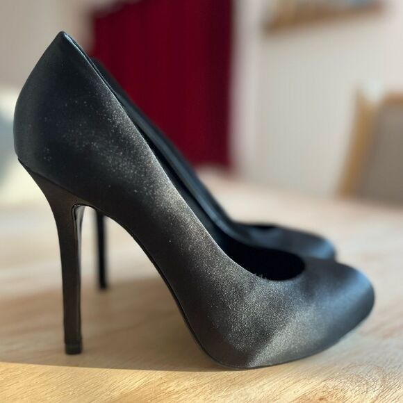 Tory Burch Tory Burch Jenna Satin Heels Pumps Womens 8.5 Black Hidden P Size US 7 / IT 37 - 6 Thumbnail
