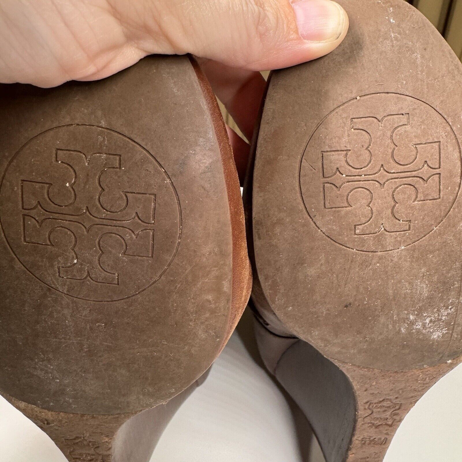 Tory Burch Tory Burch Milan Brown Leather Wedge Ankle Boots 6.5M Logo Size US 6.5 / IT 36.5 - 13 Thumbnail