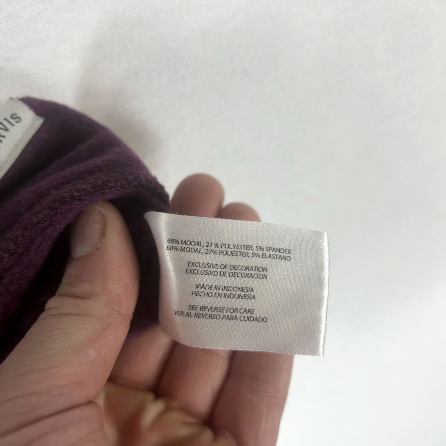 Orvis Orvis Sweater Mens 2XL Crew Neck Fleece Pullover Casual Solid Purple Long Sleeve Regular Knit-Blend Mock Stain Size US XXL / EU 58 / 5 - 5 Thumbnail