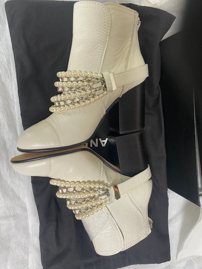 Chanel Chanel Pearl Chain High Heel Booties -2505 Size US 9.5 / EU 42-43 - 5 Thumbnail