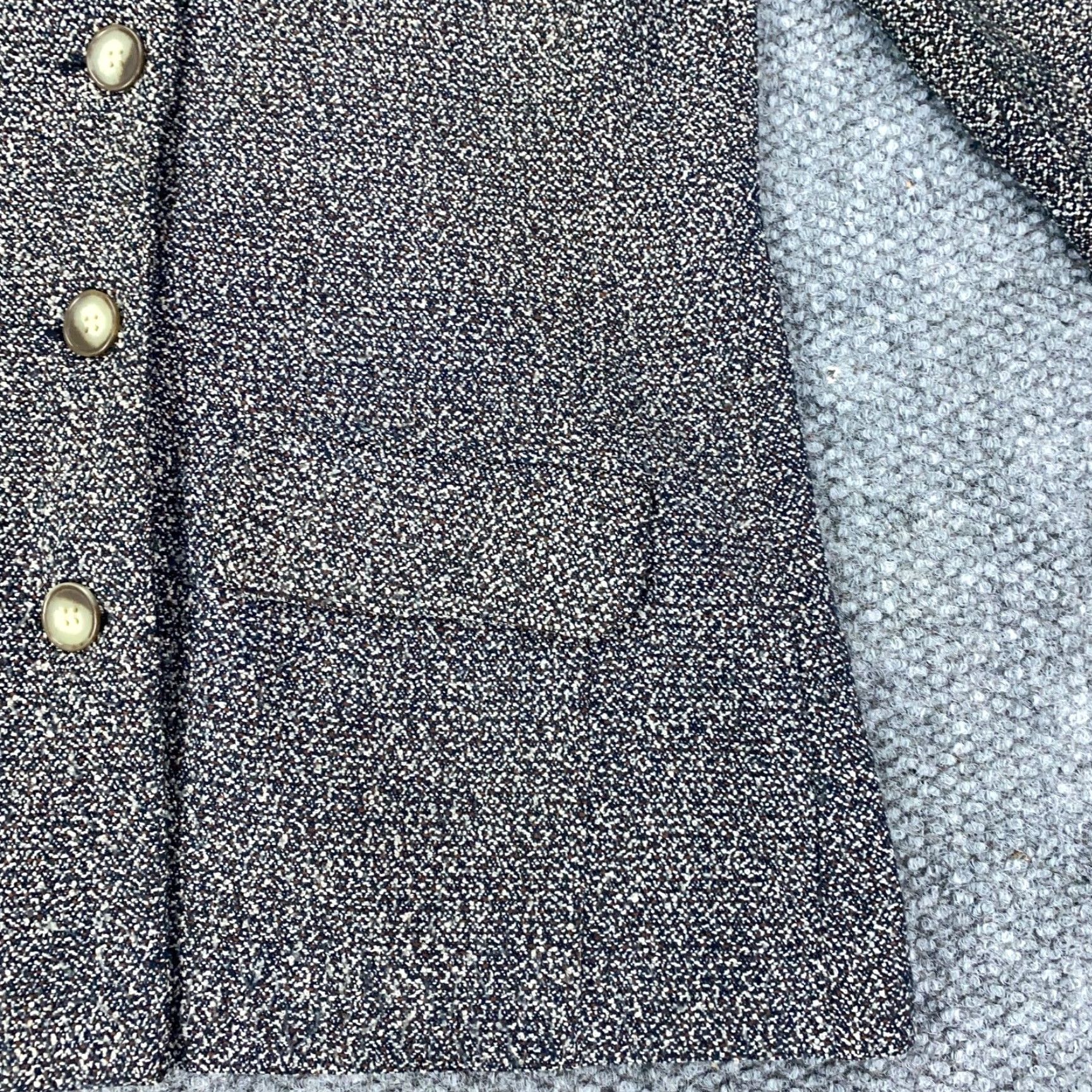 Vintage VINTAGE Newport News Blazer Womens Size 6 Gray Black & White Speckled Knit Jacket, Classic, 6, Gray, Blazer, Womens Size M / US 6-8 / IT 42-44 - 7 Thumbnail