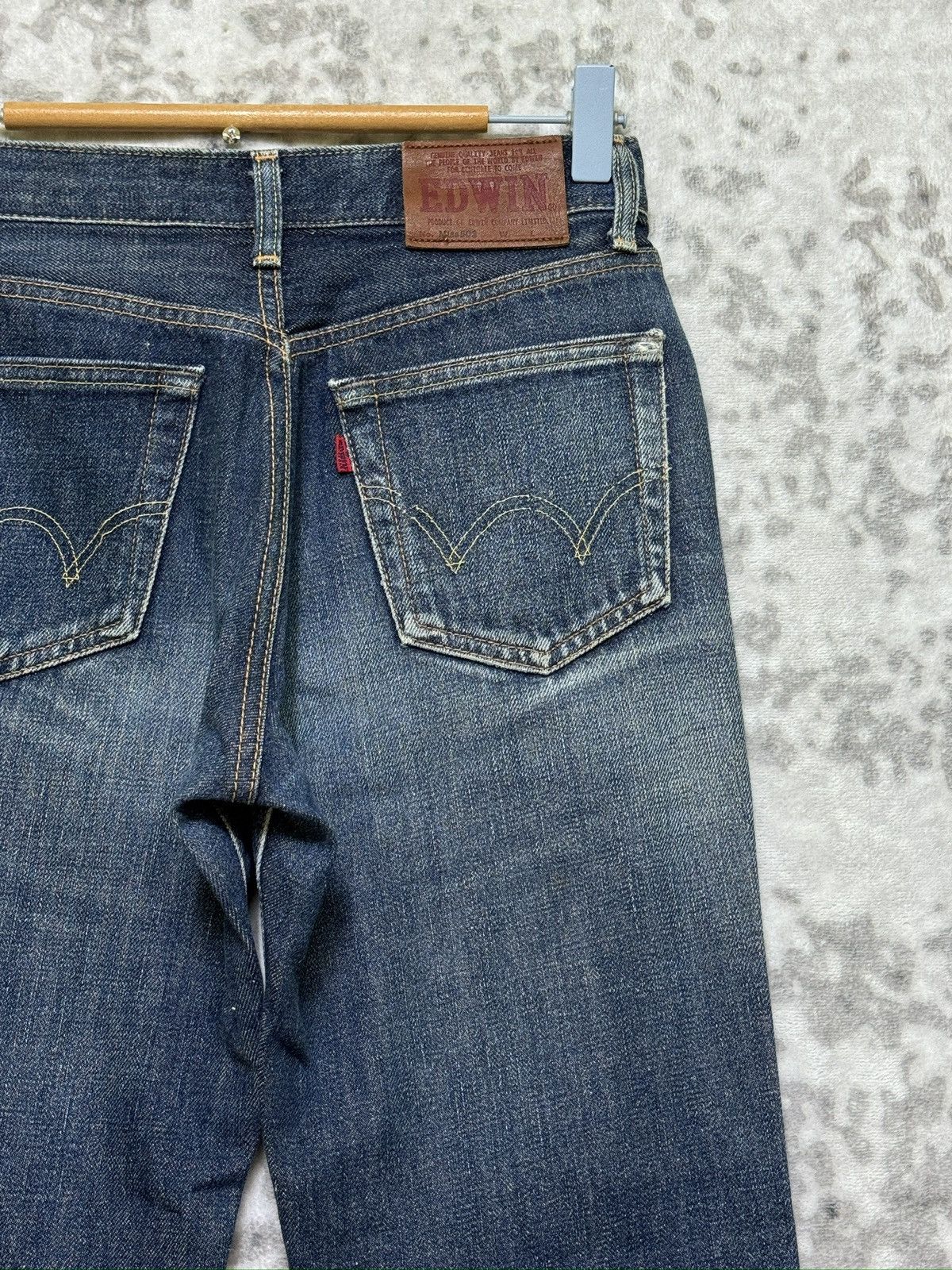 Edwin Vintage Miss Edwin 503 Regular Flare Blue Washed Distressed Size US 26 / EU 42 - 10 Thumbnail