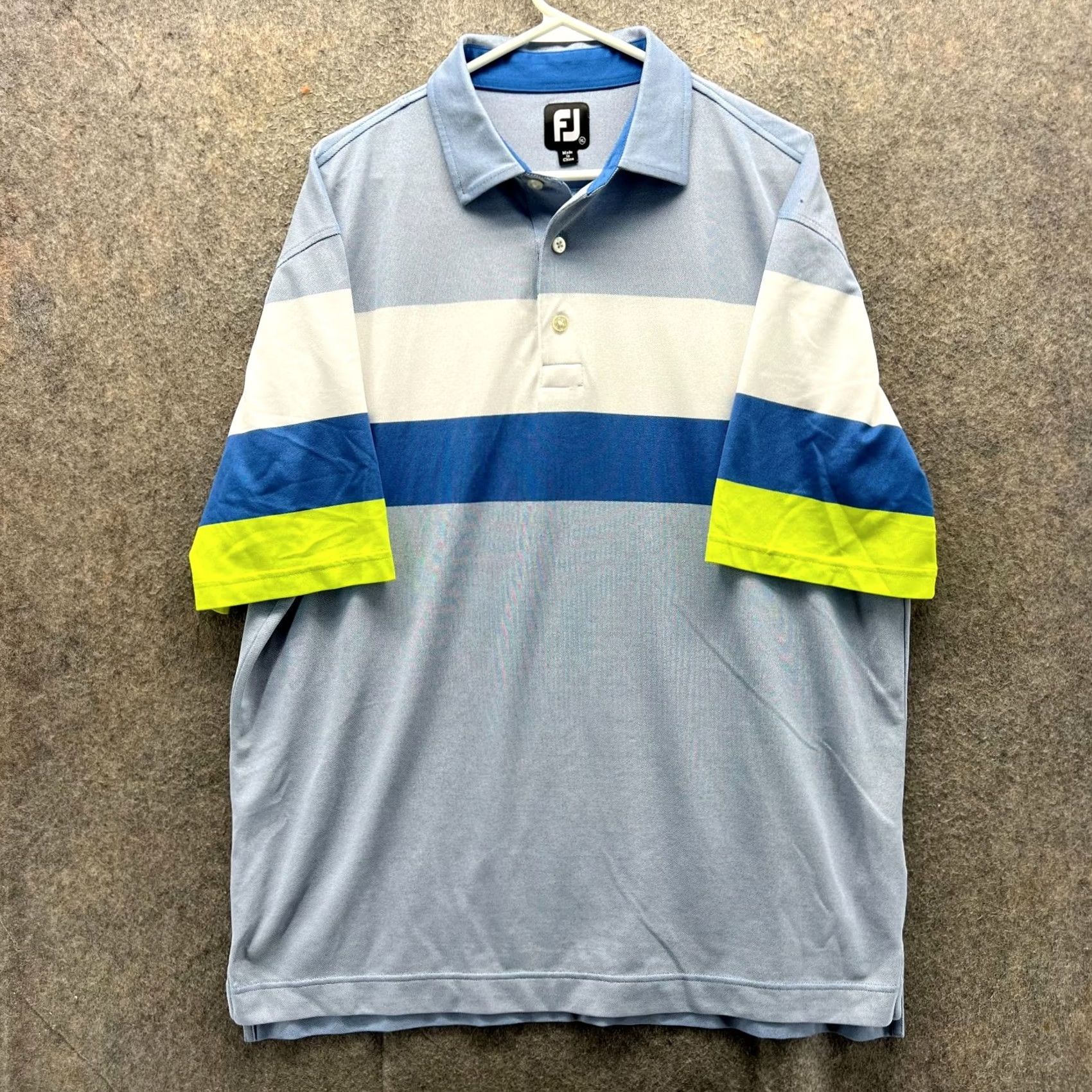 Footjoy FootJoy Polo Shirt Mens XL Blue White Colorblock Golf Shirt Polo Size US XL / EU 56 / 4 - 2 Thumbnail