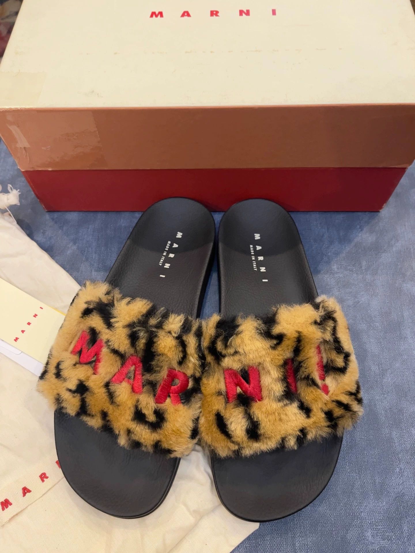 Marni Marni Leopard Print Fur Slippers 42 Size US 9 / EU 42 - 5 Thumbnail