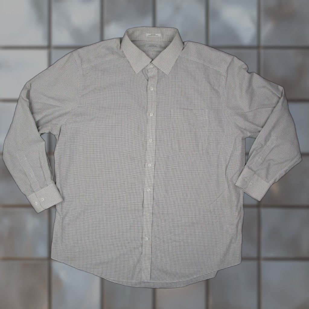 Enro ENRO Dress Shirt Mens 18 34 Gray Button Up Long Sleeve Casual Workwear Travel Size US S / EU 44-46 / 1 - 1 Thumbnail