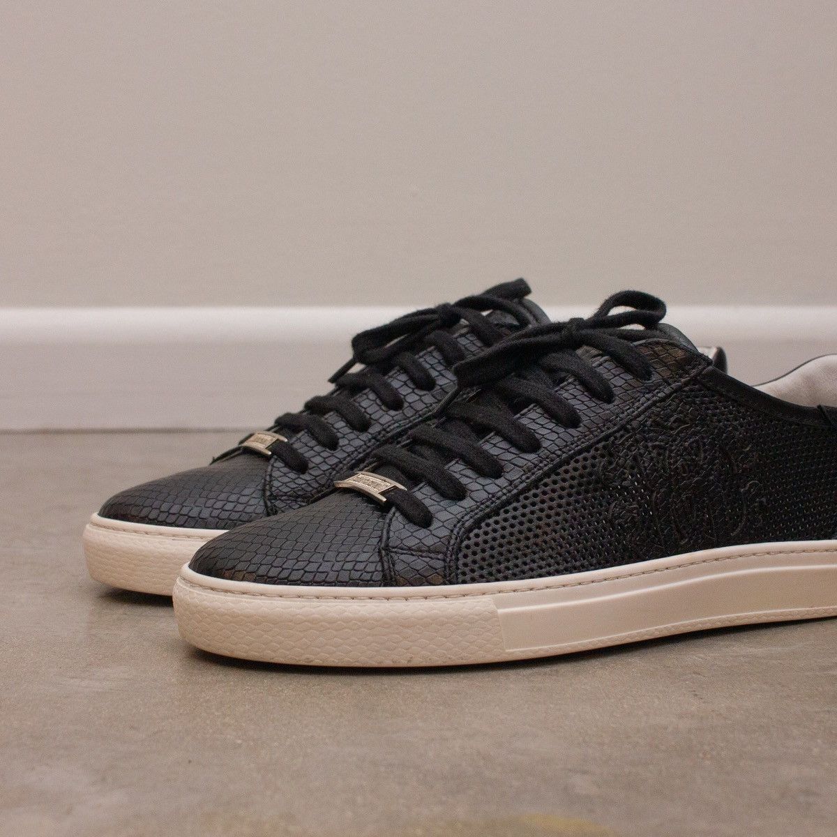 Roberto Cavalli 495$MRP ROBERTO CAVALLI Snake-Print Leather Sneakers Mens Size US 8 / EU 41 - 5 Thumbnail