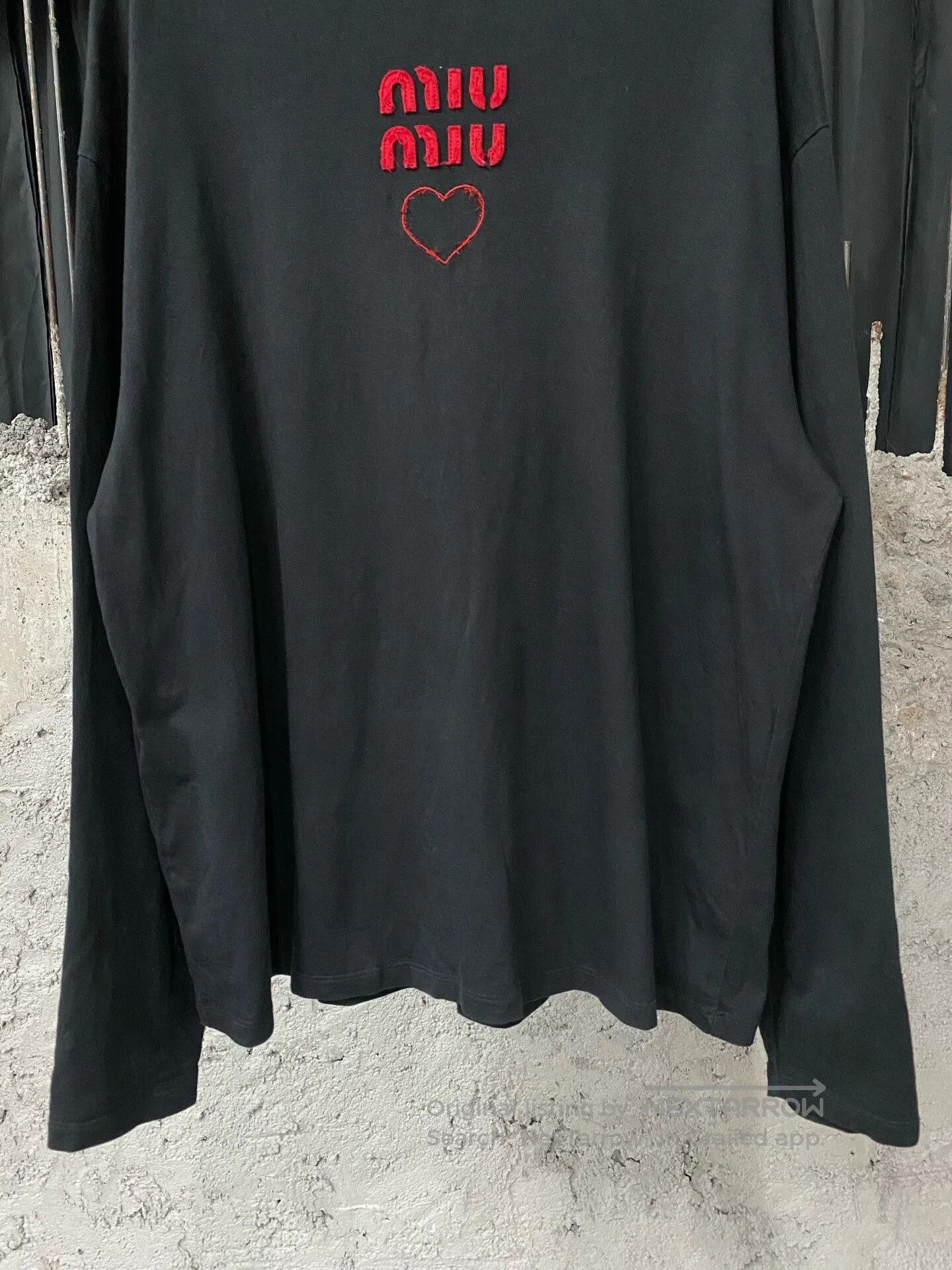 Miu Miu Miumiu Long Sleeve Heart Design Top. Size XS / US 0-2 / IT 36-38 - 4 Thumbnail
