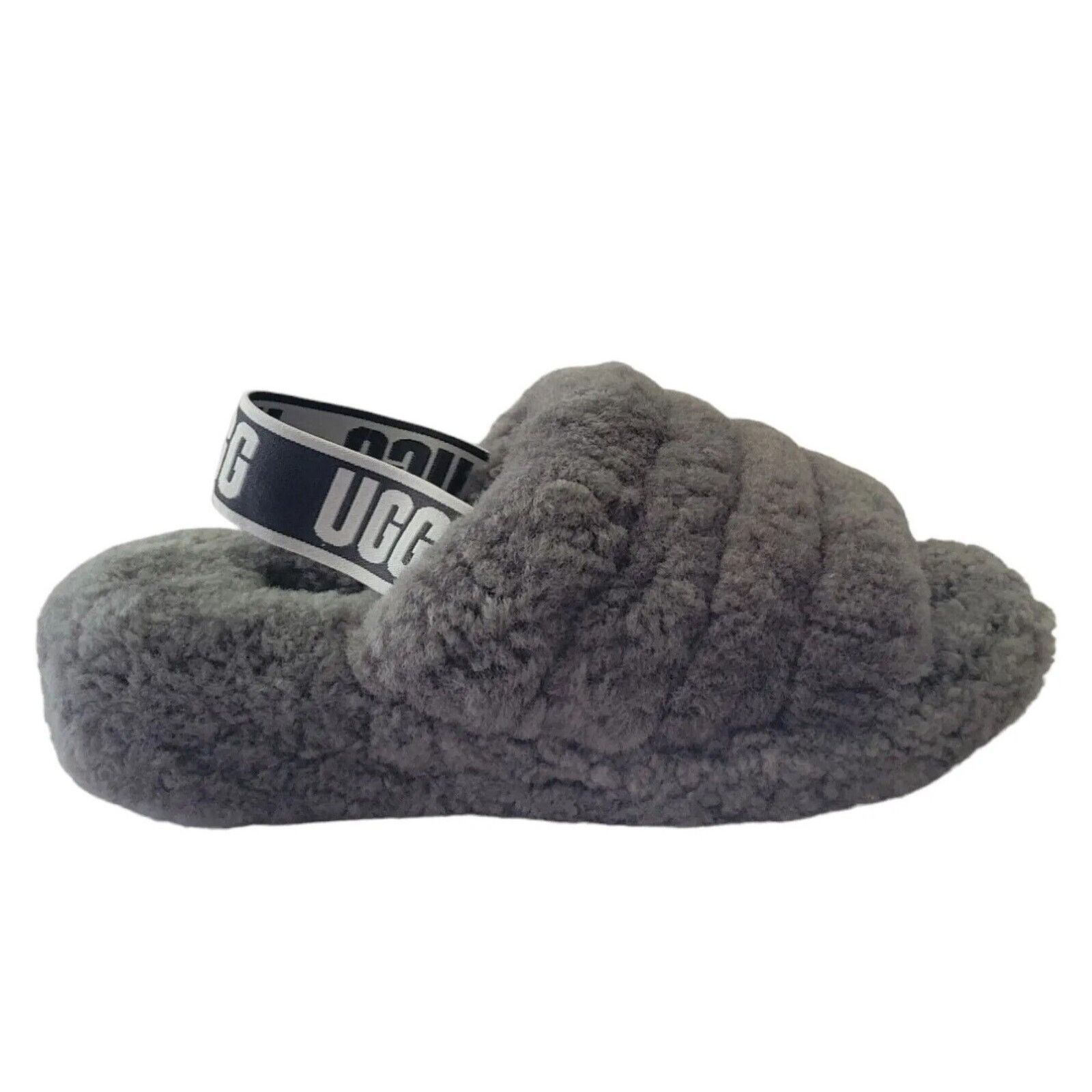 UGG FLUFF YEAH SLIDE Women's Sheepskin Slipper Size