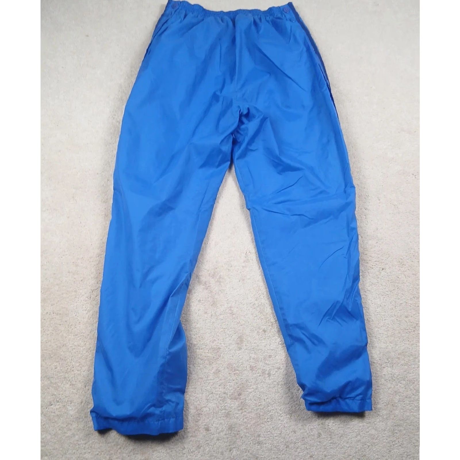 Adidas VINTAGE Adidas Break Away Pants Mens M Blue Lined 90s Soccer Gym Training Drawstring Elastic Waist Glanz Satin Nylon Straight RN 8837 00411 Size US 31 - 2 Thumbnail