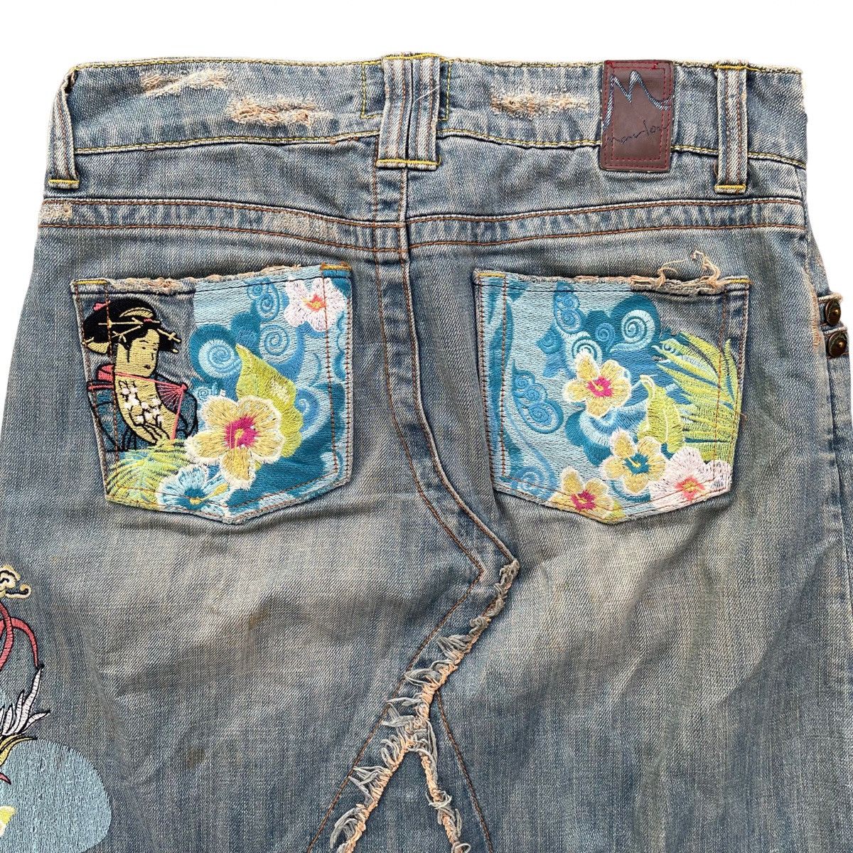 Designer × Vintage Vintage Marlow Embroidered Denim Skirt Size 28" / US 6 / IT 42 - 5 Thumbnail