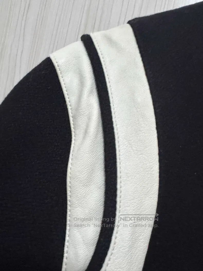 Saint Laurent Paris Saint Laurent Paris Black and White Leather Trim Wool Base Size US M / EU 48-50 / 2 - 2 Thumbnail