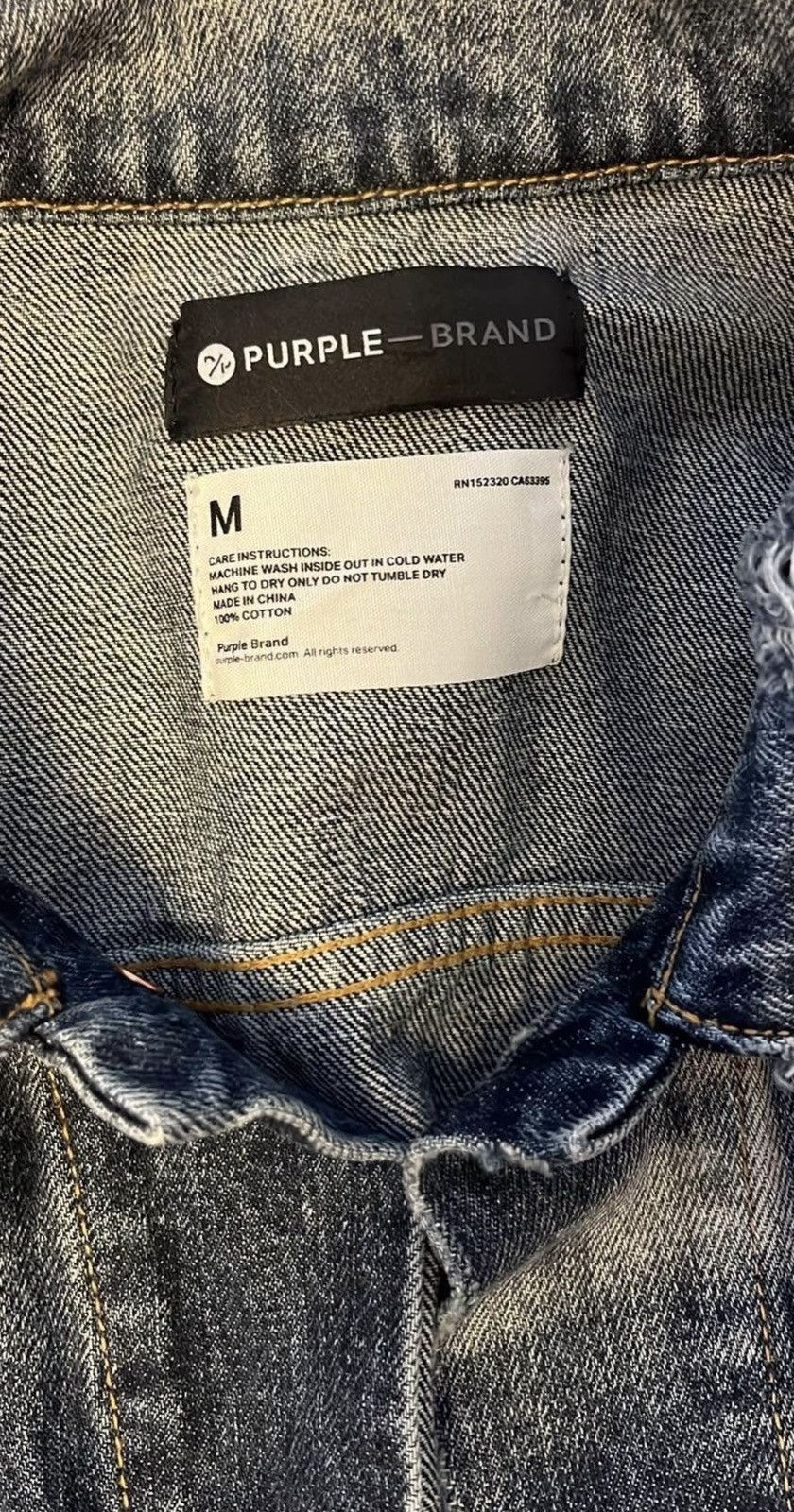 Purple Brand Purple Brand SAMPLE Blue Acid Wash Distressed Jean Jacket Size US M / EU 48-50 / 2 - 8 Thumbnail