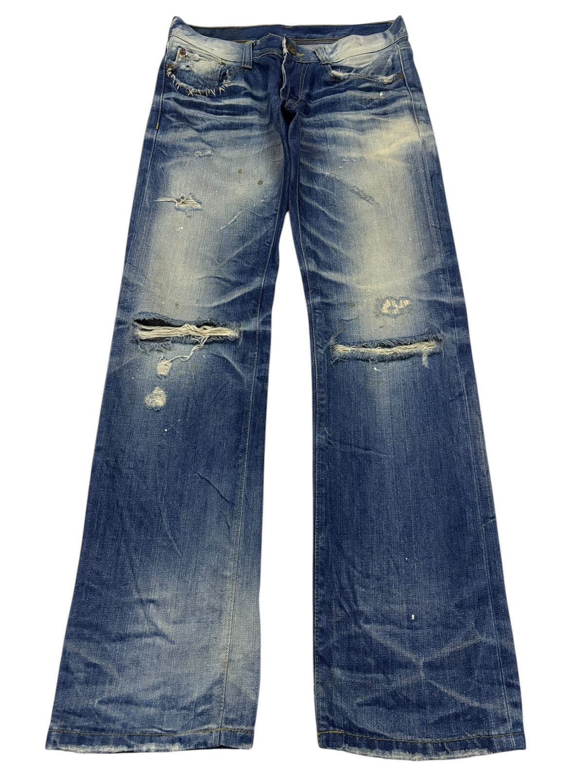 14th Addiction × Japanese Brand Vintage A.V.H Costume Black Label Distressed Jeans Size US 31 - 1 Thumbnail
