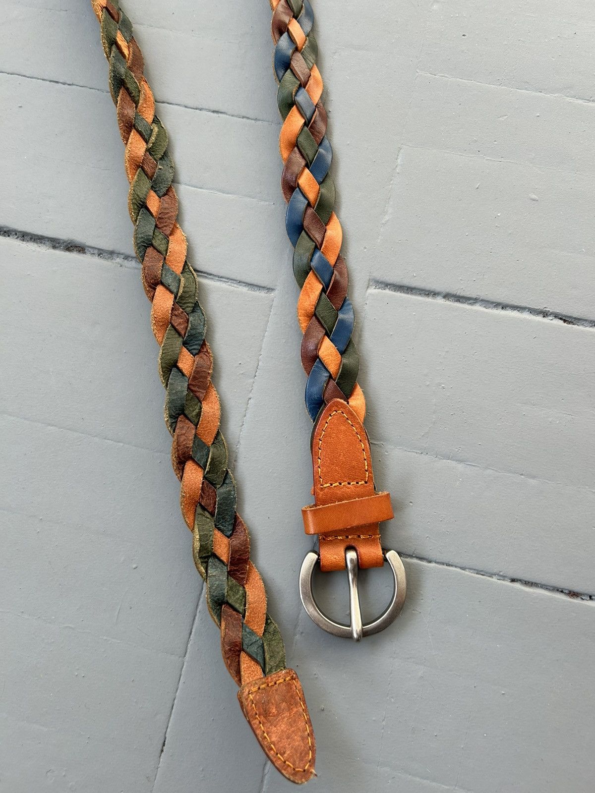 Leather × Vintage Braided leather belt Size ONE SIZE - 4 Thumbnail