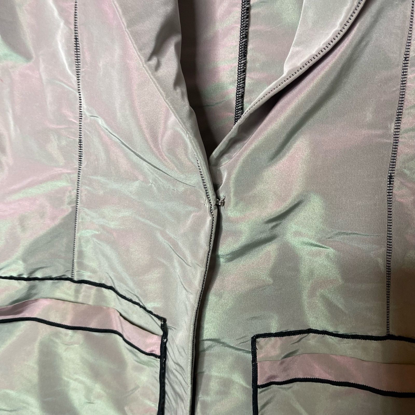 Other Szymkowicz Metallic Single Layer V Neck Blazer Gray Womens M Size M / US 6-8 / IT 42-44 - 6 Thumbnail