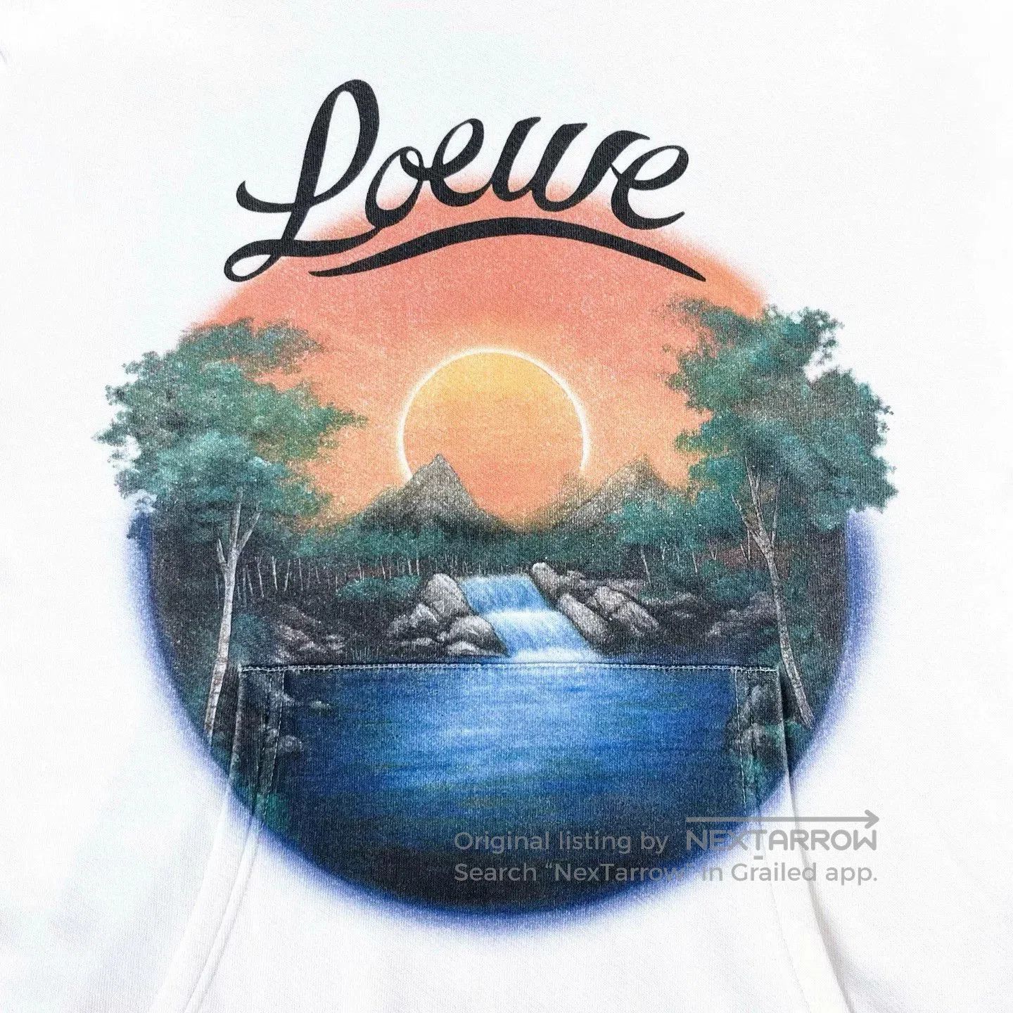 Loewe Loewe White Sunset Logo Drawstring Hoodie. Size US M / EU 48-50 / 2 - 4 Thumbnail
