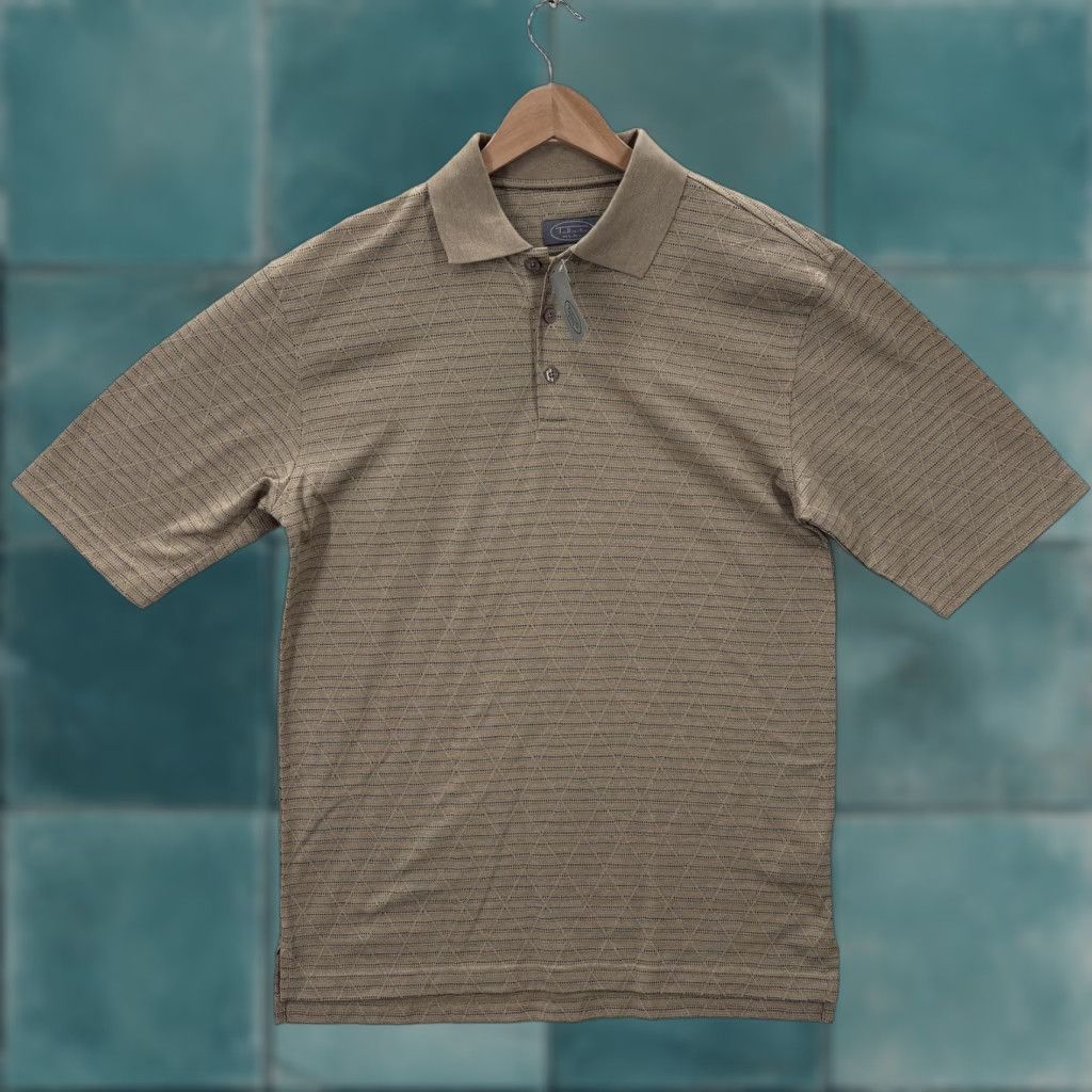 Talbots VINTAGE Talbots Mens Polo Shirt Small Tan Mercerized Pima Cotton Knit USA VTG Shirt Mens Small Tan Polo Size US S / EU 44-46 / 1 - 1 Thumbnail