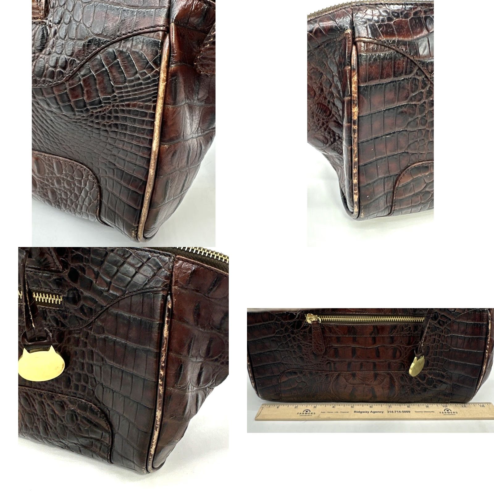 BRAHMIN BRAHMIN Handbag Doctors Bag Alligator Crocodile Print Italian Leather Vintage Crocodile Tote Women Bags Mens? No. Size ONE SIZE - 8 Thumbnail