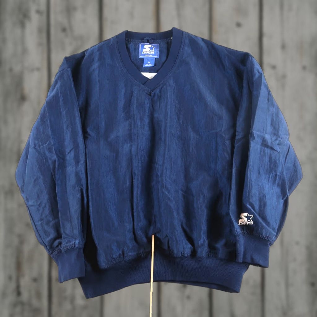 Starter VINTAGE Starter XLarge XL Logo Pullover Jacket Windbreaker Blue Men Stadium USA Made 90s Size US XL / EU 56 / 4 - 1 Thumbnail