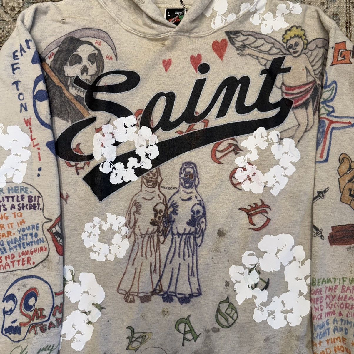 DENIM TEARS × Saint Michael Graffiti Hoodie Size US L / EU 52-54 / 3 - 2 Thumbnail
