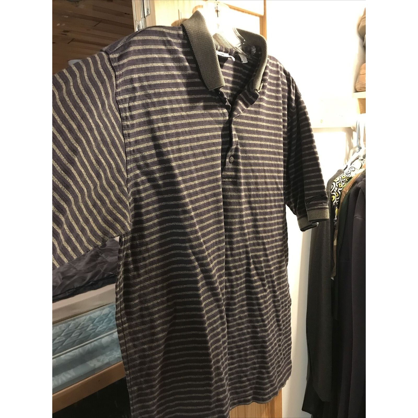 Other Slazenger Vintage Men’s M Gray Striped SS Cotton Polo Shirt Size US M / EU 48-50 / 2 - 7 Thumbnail