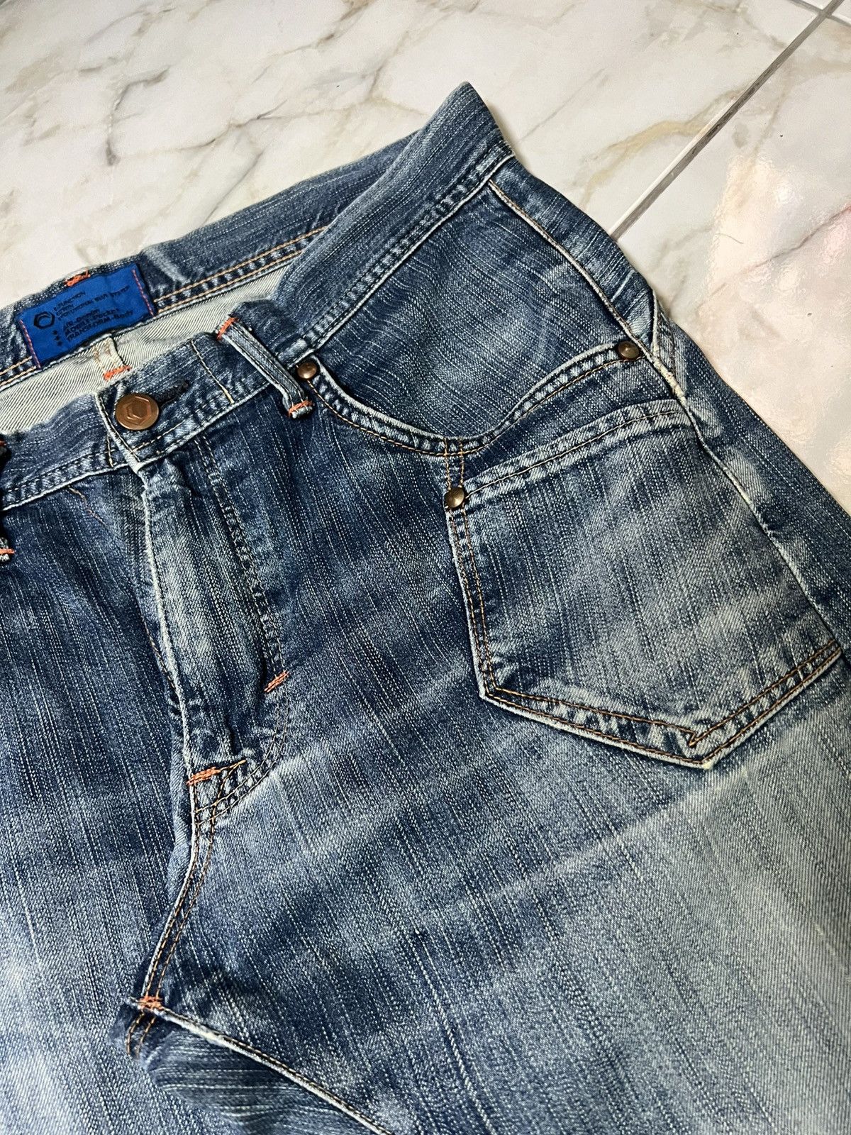 14th Addiction × Edwin × If Six Was Nine 💥Baggy💥Vintage Edwin E-Function Washed Distress Jean Size US 34 / EU 50 - 8 Thumbnail