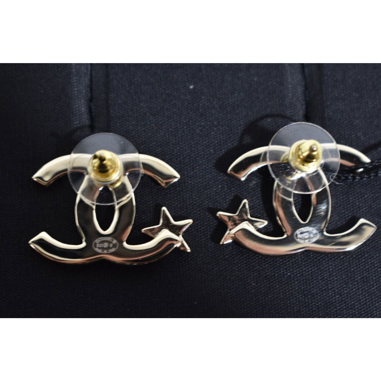 Chanel Chanel Gold Crystal Star Drop Statement Stud Earrings Size ONE SIZE - 11 Thumbnail