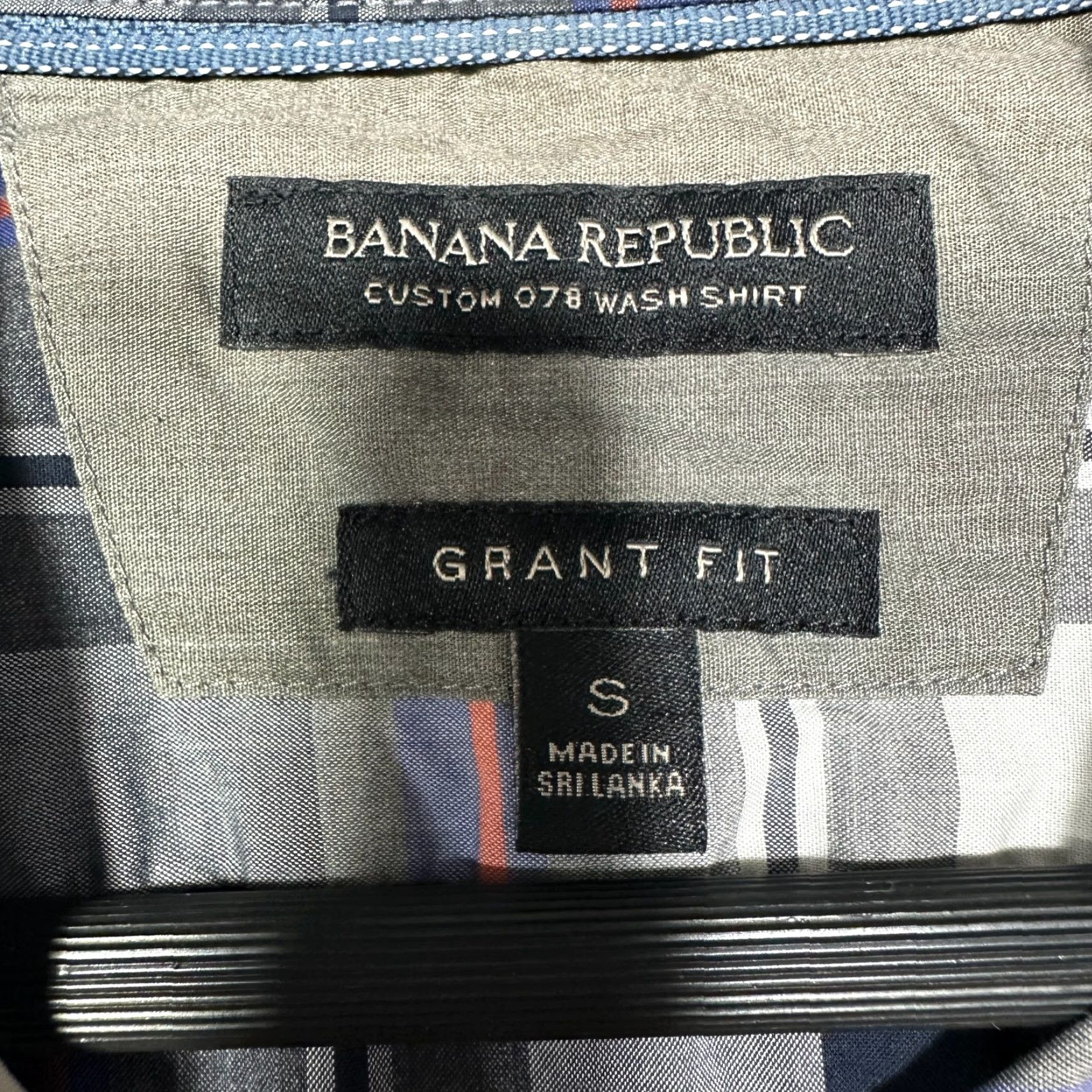 Banana Republic VINTAGE Banana Republic Shirt Mens S Grant Fit Custom Wash Gray Plaid Size US S / EU 44-46 / 1 - 4 Thumbnail