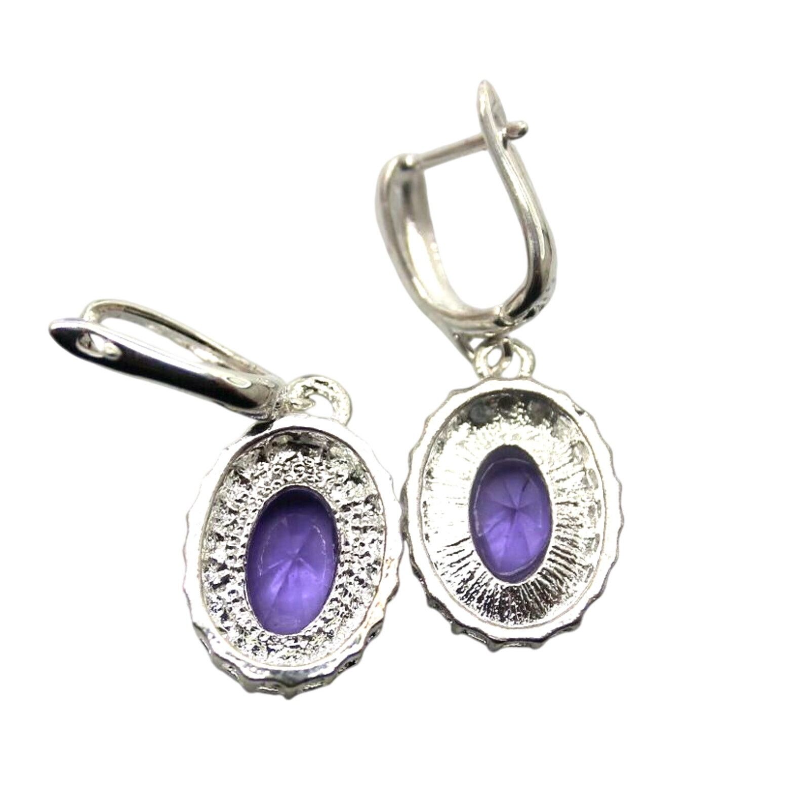 Other Faux Amethyst & Rhinestone Necklace Earring Ring Set •Size 7 Size ONE SIZE - 7 Thumbnail