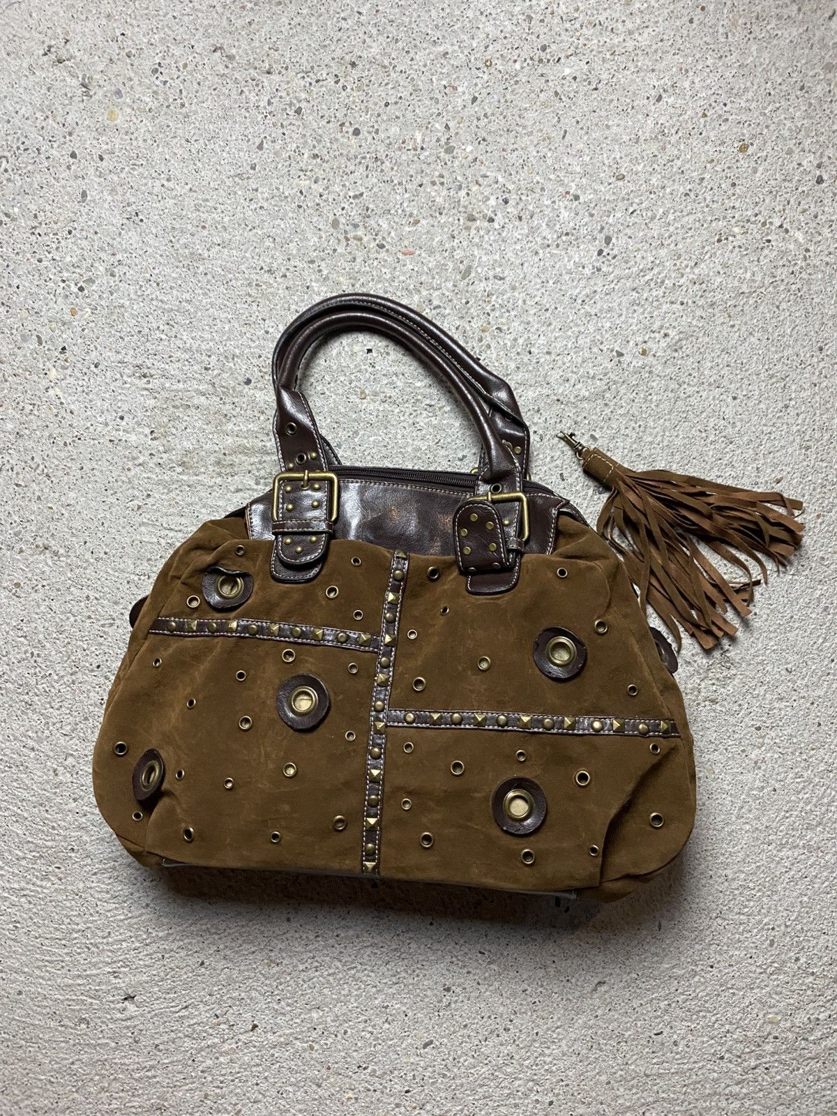 Vintage Vintage suede handbag shoulder bag y2k archive avant garde Size ONE SIZE - 1 Thumbnail