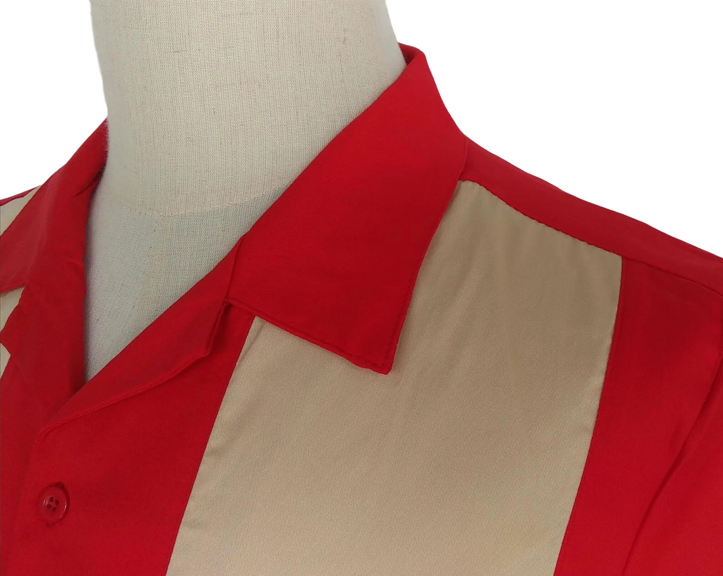 Other Retro Two-tone Men Shirt Solid Casual Shirt Red Size US L / EU 52-54 / 3 - 4 Thumbnail