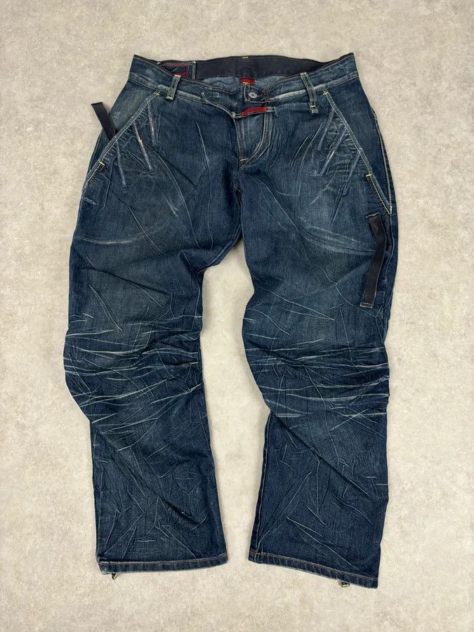 Marithe + Francois Girbaud 2000s Marithé + François Girbaud Blue Denim Cargo Jeans Size US 32 / EU 48 - 4 Thumbnail
