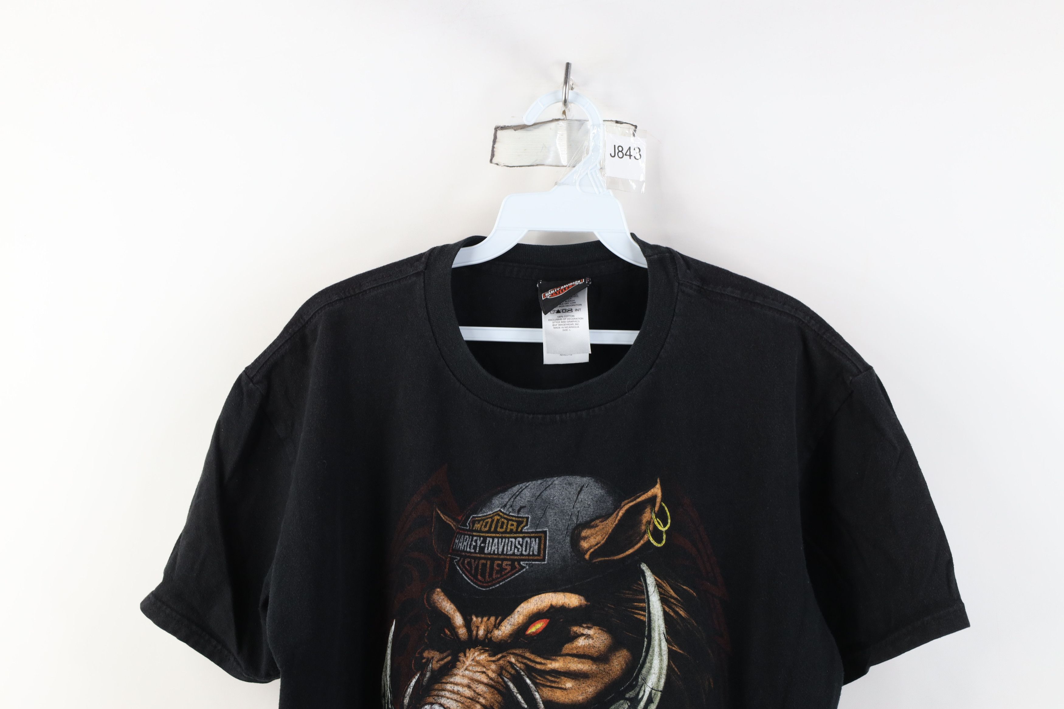 Harley Davidson Vintage Y2K Harley Davidson Hog Motorcycle T-Shirt Black Size US L / EU 52-54 / 3 - 2 Thumbnail