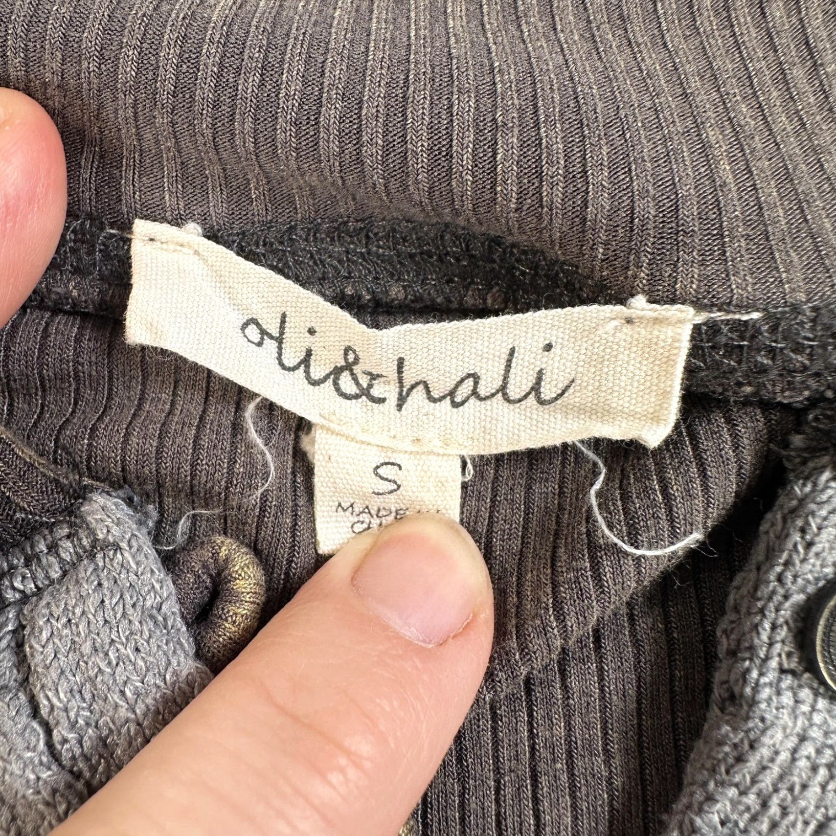 Vintage Oli & Hali Shirt Womens Small Brown Ribbed Henley Cable Knit Long Sleeve Boho Size S / US 4 / IT 40 - 4 Thumbnail