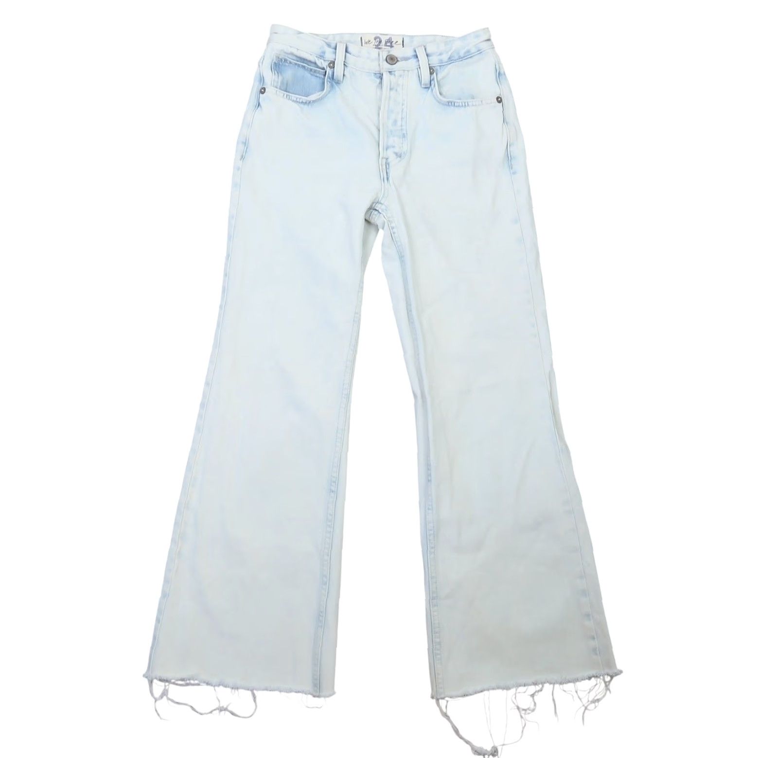 Free People VINTAGE Free People We The Free Mid Rise Crop Flare Bleach Wash Blue Jeans 24 Size 42" / US 20 - 2 Thumbnail