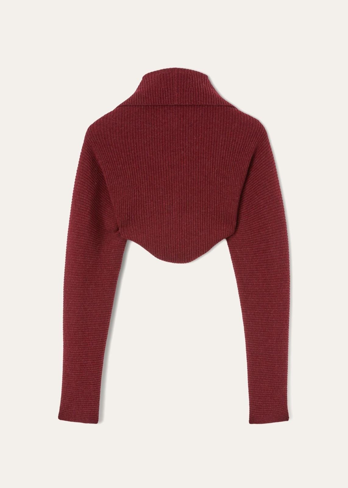 Loro Piana o1srvl11e1024 Cocooning Plain-Knit Shrug in Burgundy Size XL / US 12-14 / IT 48-50 - 2 Thumbnail