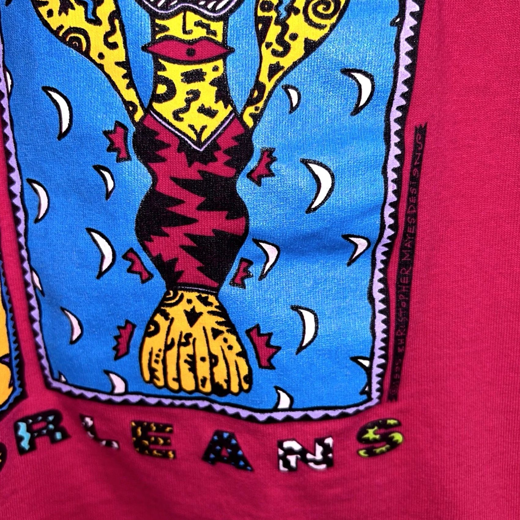 Fruit Of The Loom VINTAGE Crawbabes New Orleans T-Shirt Medium Pink 90s Tee USA Made Size US M / EU 48-50 / 2 - 3 Thumbnail