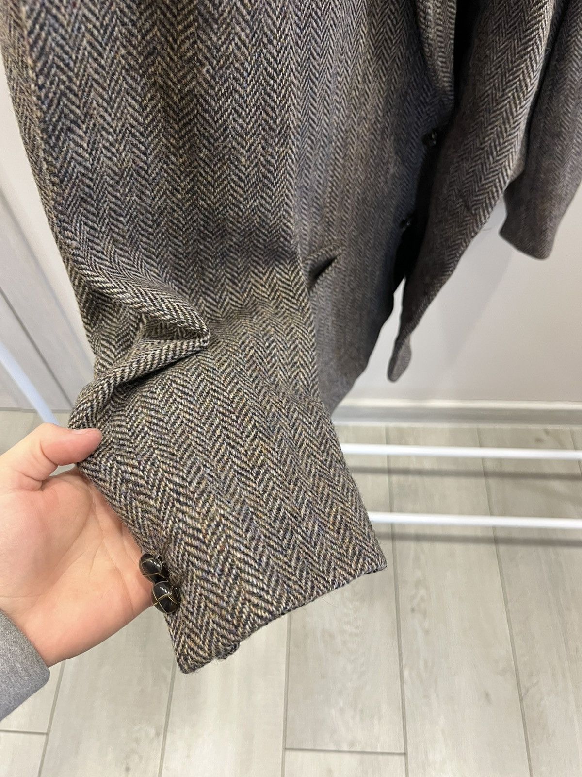 Harris Tweed VINTAGE Harris Tweed Mens Gray Wool Handwoven Made in USA Size 42R - 5 Thumbnail