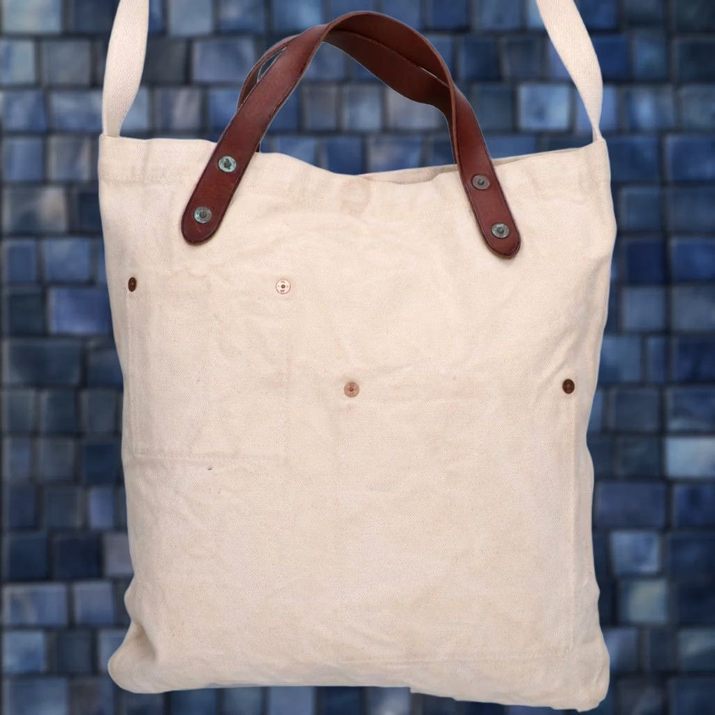 Ralph Lauren RRL RALPH LAUREN Men's Shoulder Bag Canvas Leather Handle 2-WAY White USED Canvas Leather Handle 2-WAY Shoulder Bag Mens White Size ONE SIZE - 1 Thumbnail