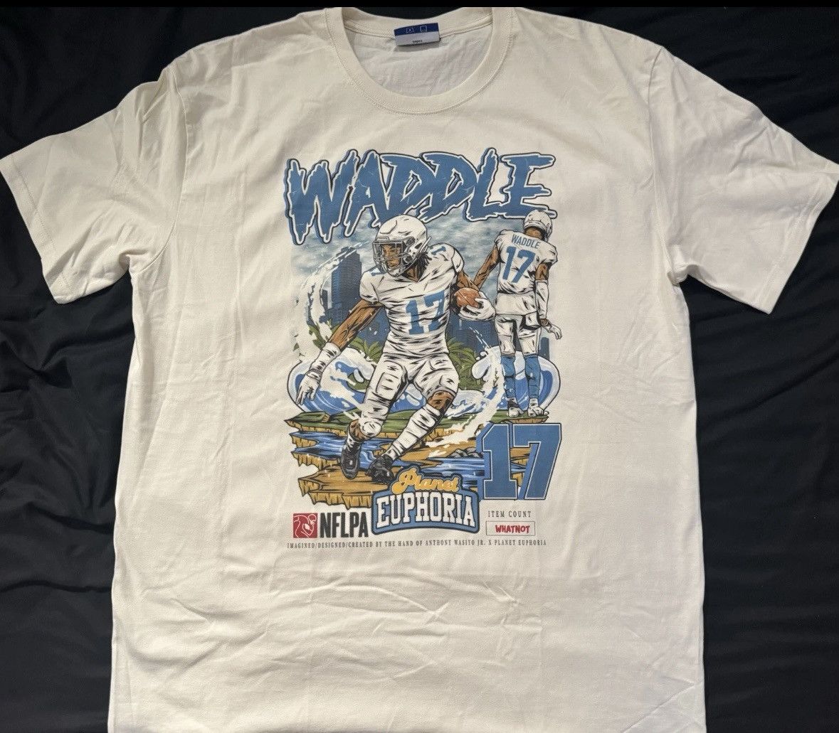 Other Planet Euphoria - Jaylen Waddle T-Shirt XL - Off White Size US XL / EU 56 / 4 - 1 Thumbnail