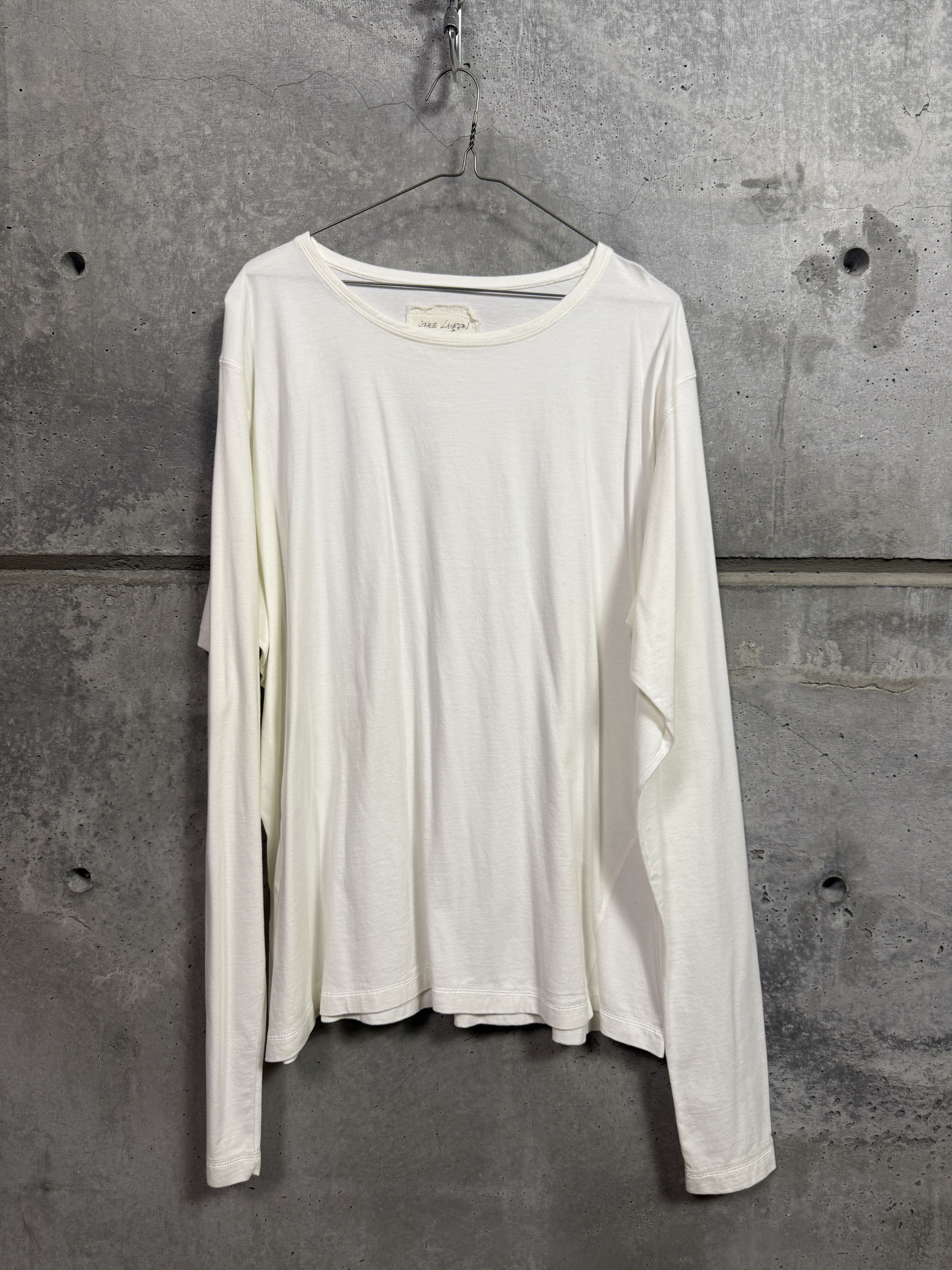 Greg Lauren ロンT Greg Lauren Classic White Long Sleeve T-Shirt