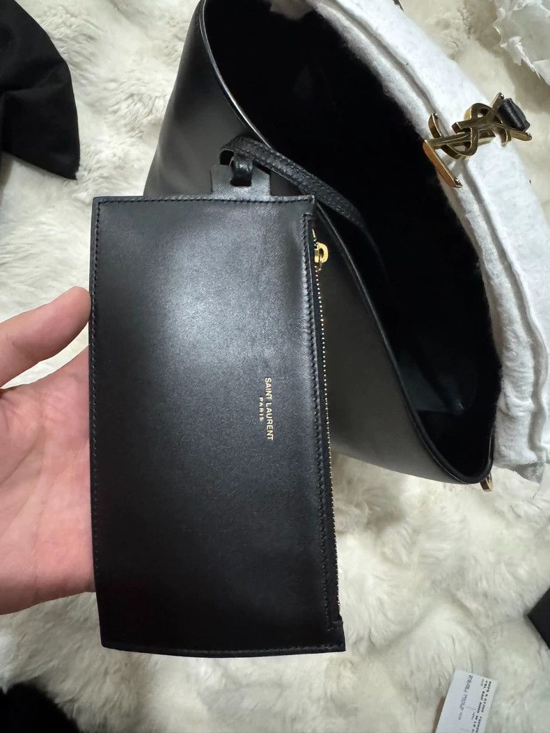 Saint Laurent Paris Saint Laurent Paris Large black gold cowhide bucket hobo b Size ONE SIZE - 6 Thumbnail