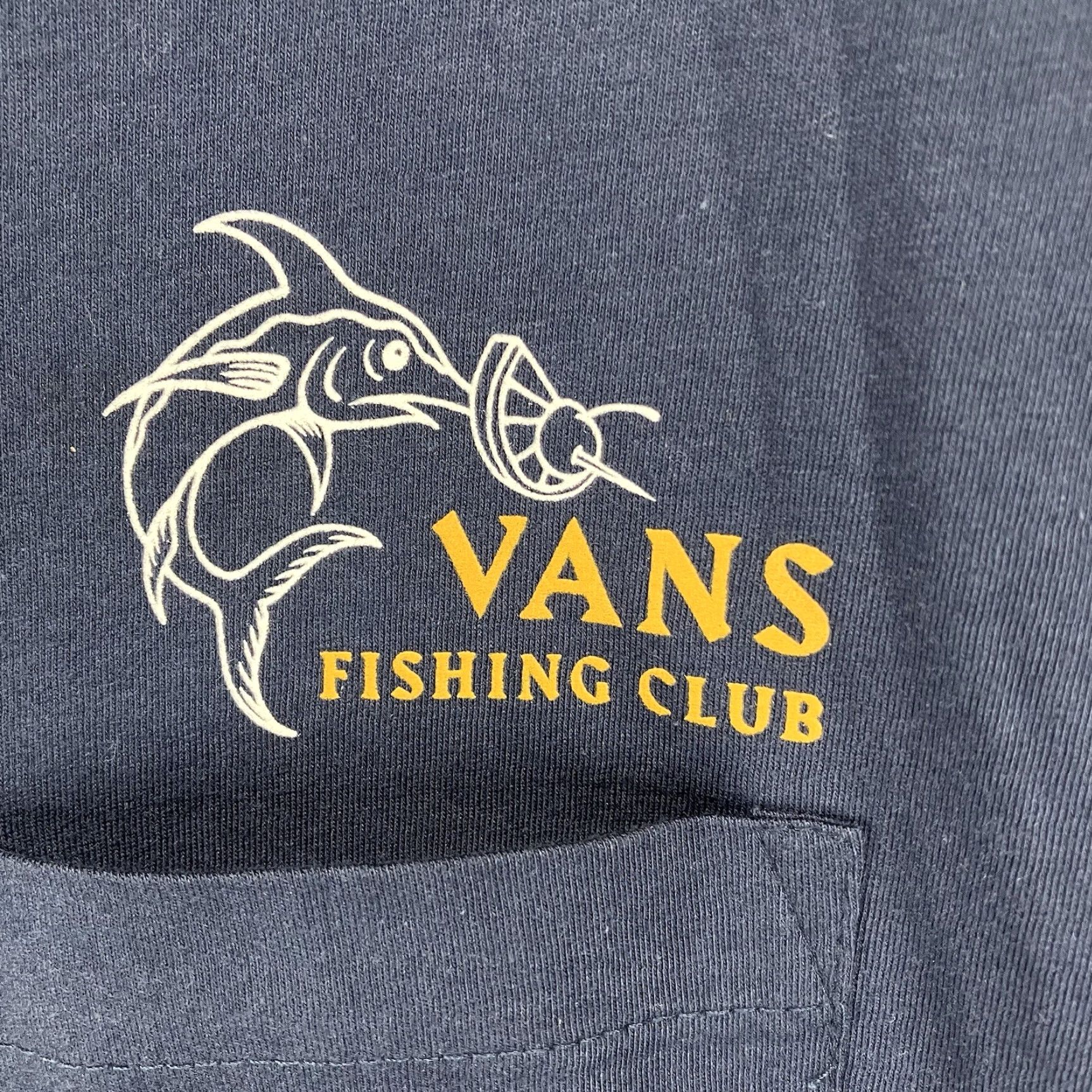 Vans VANS Sailfish Graphic T Shirt Mens XL Navy Blue Regular Fit Crew Neck Short Sleeve Logo All Seasons Sk8 Fishing Adventure Time 2020s Size US XL / EU 56 / 4 - 4 Thumbnail